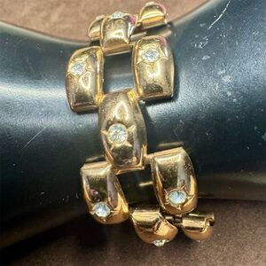 J.Crew Vintage Gold Tone Rhinestone Chain Bracelet Women's Fashion